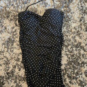 Jantzen Polka Dot Halter One-Piece Swimsuit - Pin-Up Style - Size 14